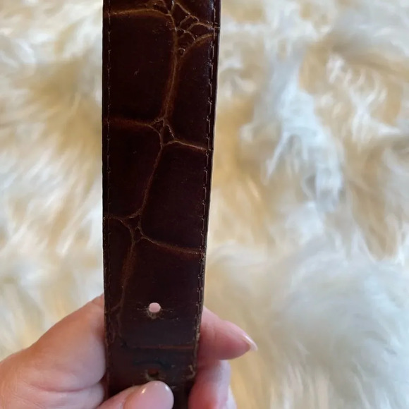 MOTION East Vintage Brown Leather Reptile Belt Size M/L - Picture 3 of 9